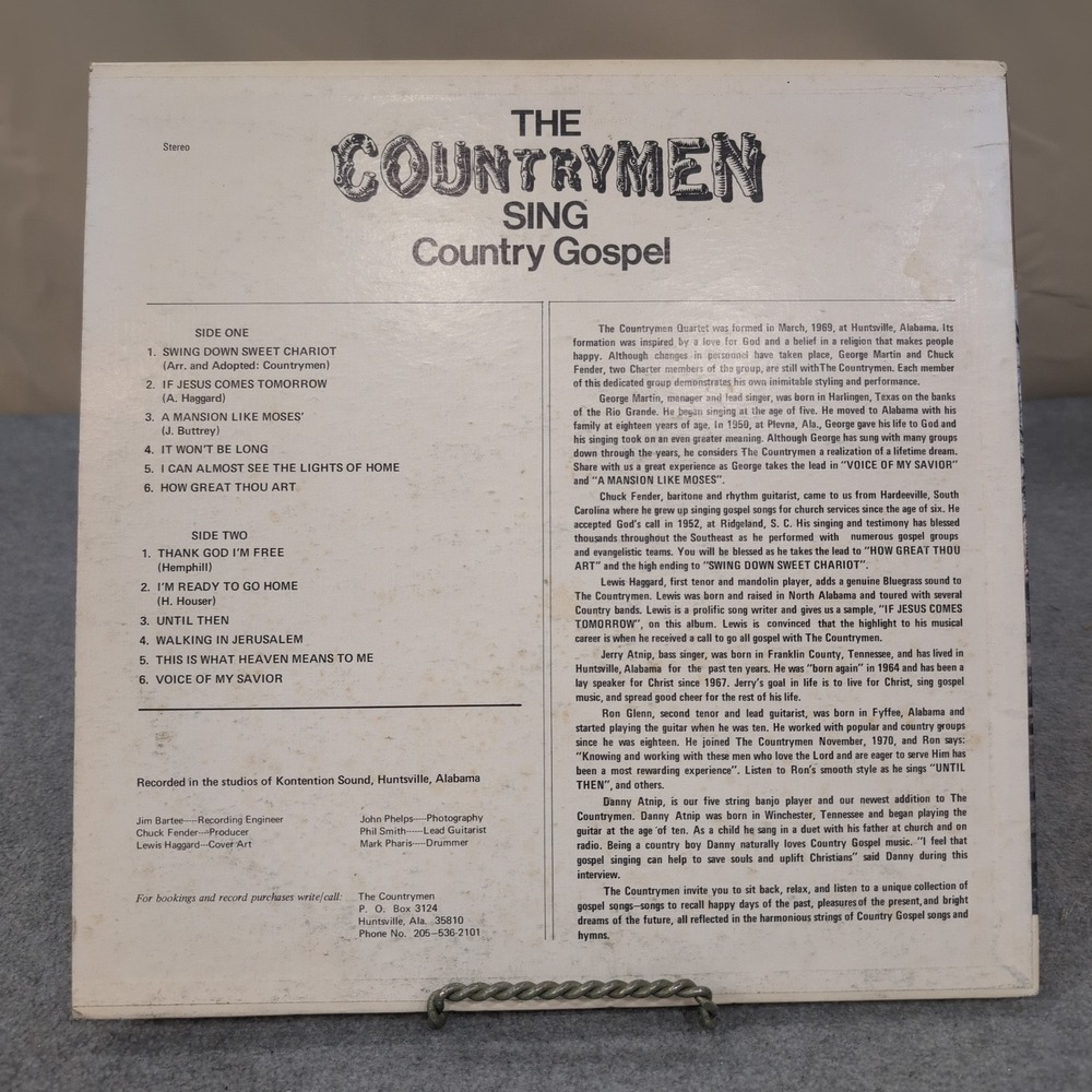 The Countrymen Sing Country Gospel Vinyl LP Kirkwood Records Huntsville Alabama - Picture 2 of 6